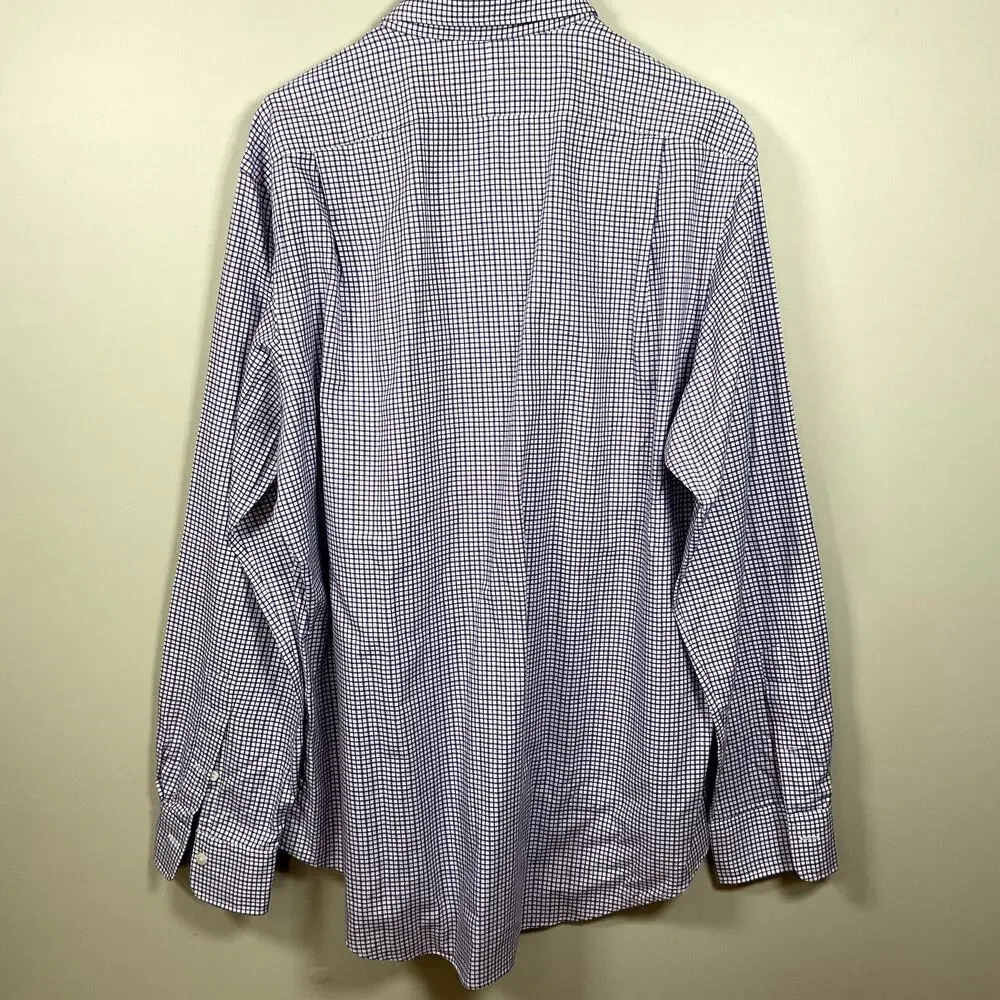 POLO RALPH LAUREN Men's RL Twill Purple Checked Plaid Button‎ Down Shirt Size L